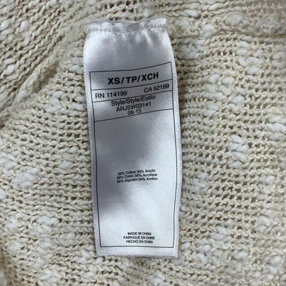 Roxy Beige Chunky Knit V-neck Hoodie Summer Sweater Hooded Poncho Slub Pullover - Picture 6 of 6